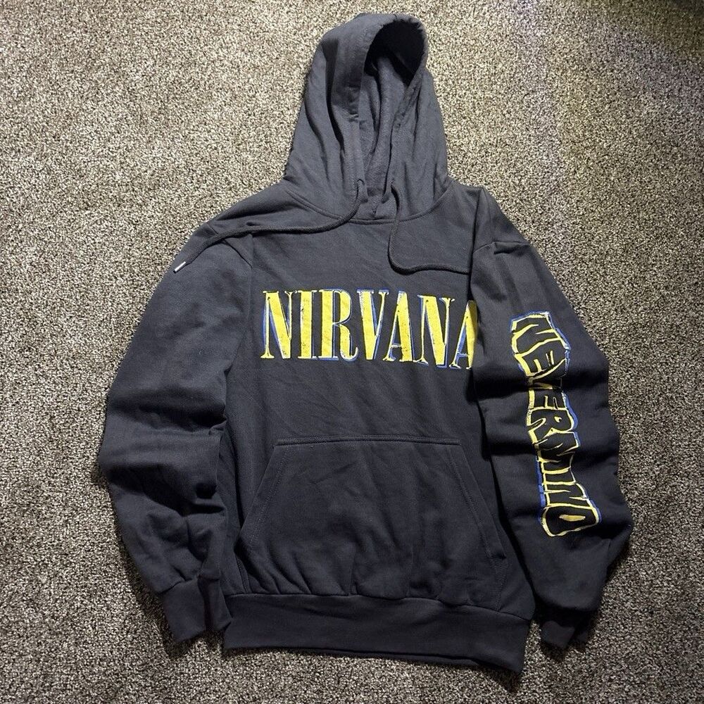 Nirvana Nevermind Black Pullover Hoodie Sweatshirt Size S Music Rock & Pop
